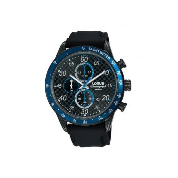 Ceas barbati Chronograph RM337EX9 - Otel inoxidabil/Silicon - 10 ATM - Negru