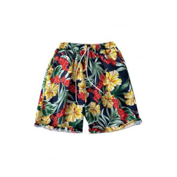 Pantaloni scurti de baie tip sort - barbati - imprimeu floral - uscare rapida - EFAYN