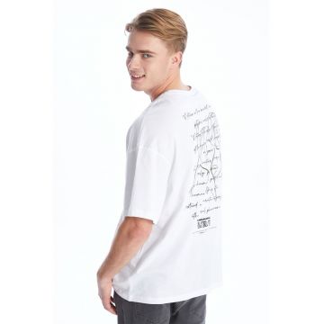 Tricou lejer din bumbac cu imprimeu text