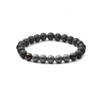 Bratara  Lava Hematite beaded JOF00493001 - Gri