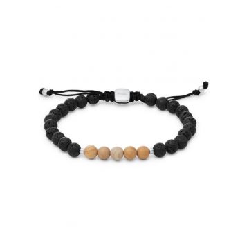 Bratara  Wood Lava beaded JOF00829040 - Argintiu - Negru - Maro