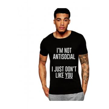 Tricou negru barbati - I'm not antisocial