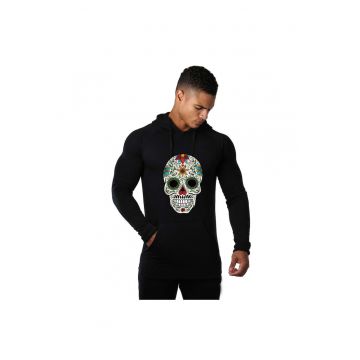 Hanorac Barbati Negru - Sugar Skull Colorful - 2