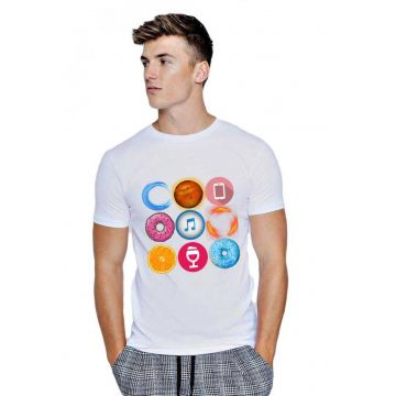 Tricou barbati alb - Circle