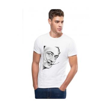 Tricou barbati alb - Dali - Portret