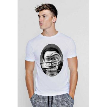 Tricou barbati alb - Dali - The Watcher