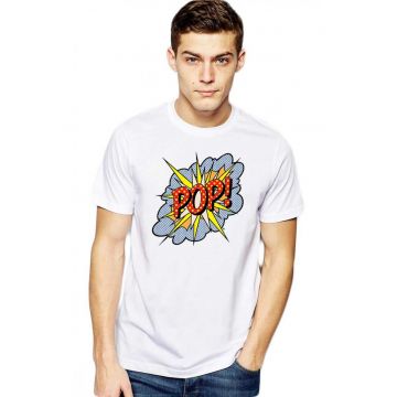 Tricou barbati alb - POP