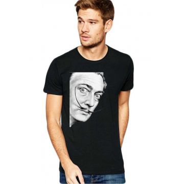 Tricou barbati negru - Dali - Portret