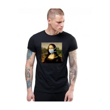 Tricou barbati negru - Mona Lisa in Pandemie