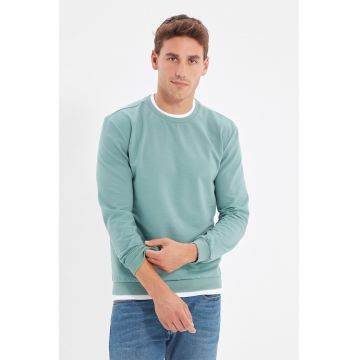 Bluza sport regular fit cu decolteu la baza gatului