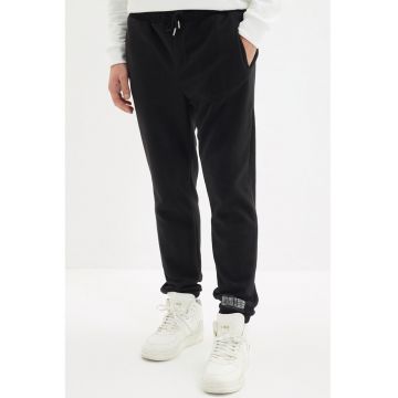 Pantaloni sport regular fit cu talie medie