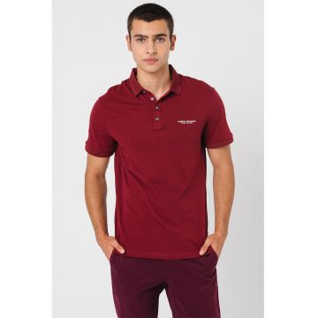 Tricou polo slim fit cu logo