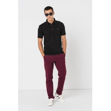 Tricou polo slim fit cu logo