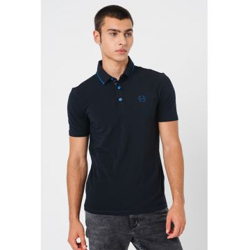 Tricou polo slim fit cu logo pe piept