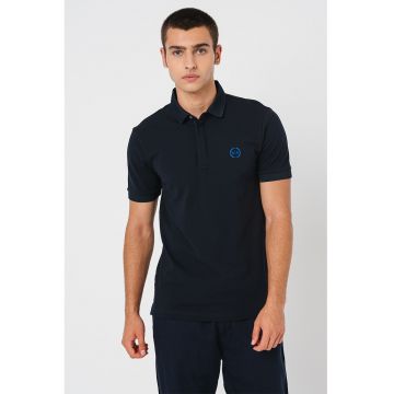 Tricou polo slim fit cu logo discret