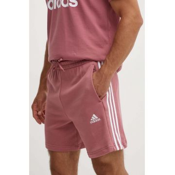 adidas pantaloni scurti din bumbac Essentials culoarea roz, JG8492