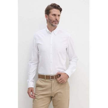 BOSS camasa din bumbac barbati, culoarea alb, cu guler button-down, slim, 50520265