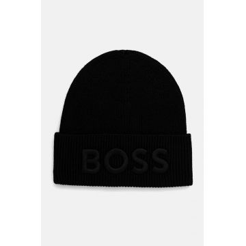 Boss Orange caciula de lana culoarea negru, de lana, 50522449