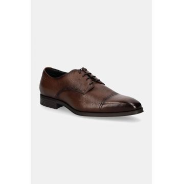 BOSS pantofi de piele Theon barbati, culoarea maro, 50529257