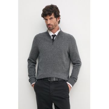 BOSS pulover de lana barbati, culoarea gri, light, cu turtleneck, 50530314