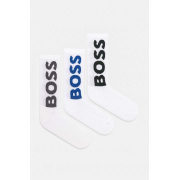 BOSS sosete 3-pack barbati, culoarea alb, 50524259