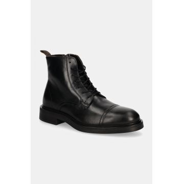 Hackett London ghete de piele EGMONT RANGE barbati, culoarea negru, HMS21411