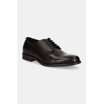 Hackett London pantofi de piele DUKE MASTER barbati, culoarea maro, HMS21407