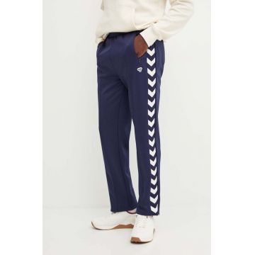 Hummel pantaloni de trening culoarea albastru marin, modelator, 225252