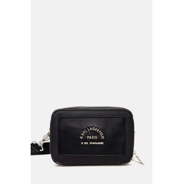 Karl Lagerfeld borseta de piele culoarea negru, 542451.815928