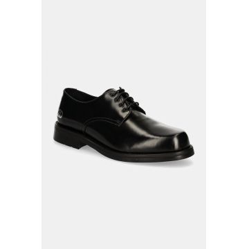 Karl Lagerfeld pantofi de piele KRAFTMAN barbati, culoarea negru, KL11424