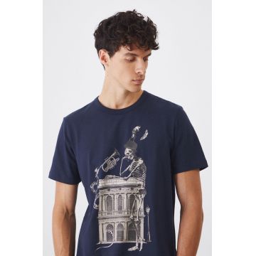 Medicine tricou bărbați, culoarea bleumarin, cu imprimeu