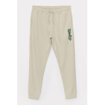 Pantaloni de trening din amestec de bumbac cu snur