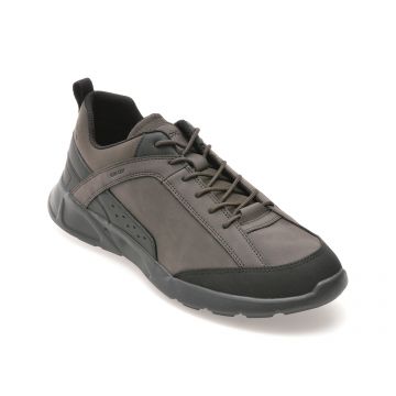 Pantofi casual GEOX gri, U45G7C, din piele ecologica