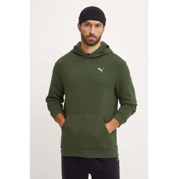 Puma bluza barbati, culoarea verde, cu glugă, cu imprimeu, 681759