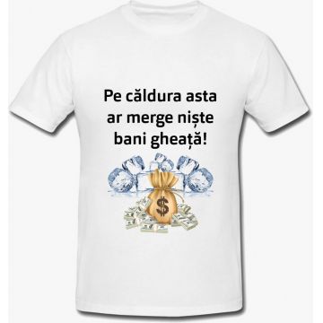 Tricou Pe Caldura Asta Ar Merge Niste Bani Gheata Mesaj Funny Unisex