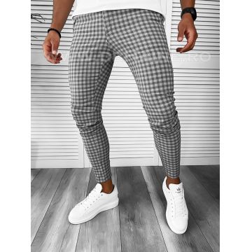 Pantaloni barbati casual regular fit in carouri B1886 B3-2.2