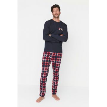 Pijama de bumbac cu pantaloni lungi