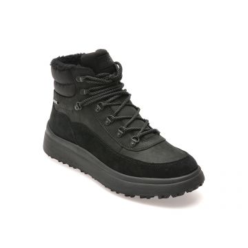 Ghete casual GEOX negre, U46FZD, din piele ecologica