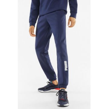 Pantaloni sport conici cu detaliu logo