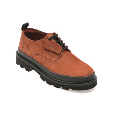 Pantofi casual CLARKS visinii, BADELAC, din nabuc