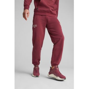 Pantaloni sport din amestec de bumbac cu logo brodat