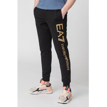 Pantaloni sport cu imprimeu logo supradimensionat