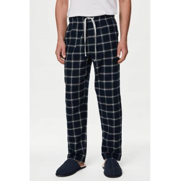 Pantaloni de pijama in carouri cu buzunare laterale