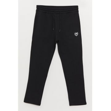 Pantaloni de trening din amestec de bumbac cu croiala dreapta