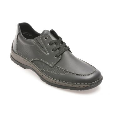 Pantofi casual RIEKER negri, 5315, din piele naturala