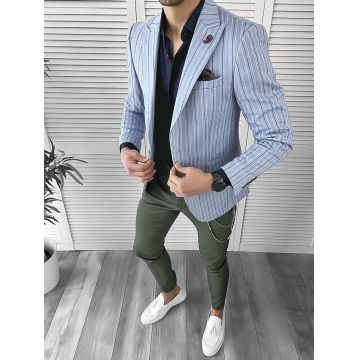 Sacou barbati slim fit in dungi 10119 D3-3.1