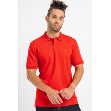 Tricou polo slim fit din material pique Passenger