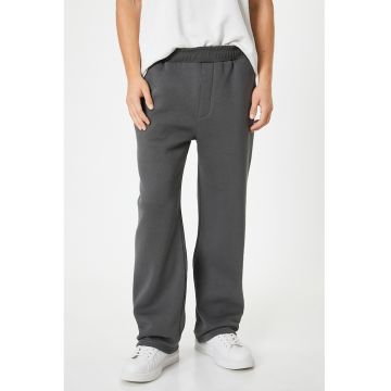 Pantaloni de trening din amestec de bumbac cu buzunare oblice