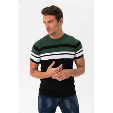 Tricou de bumbac cu model in dungi