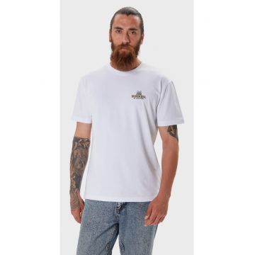 Tricou de bumbac cu decolteu la baza gatului